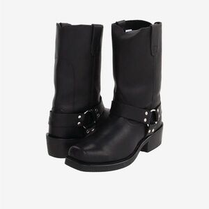 Black leather Durango Men's Harness Motorcycle boots size 9. NEW UNUSED